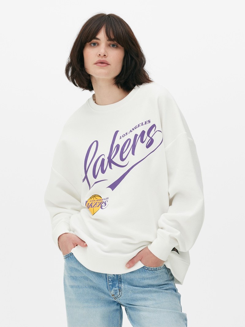 Sudaderas Primark NBA Los Angeles Lakers Sweat Mujer Blancas | 1637DIHLP