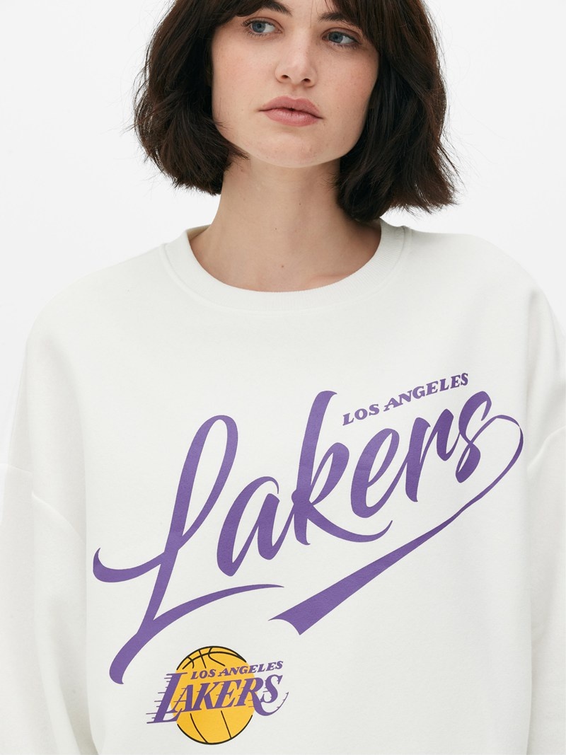 Sudaderas Primark NBA Los Angeles Lakers Sweat Mujer Blancas | 1637DIHLP