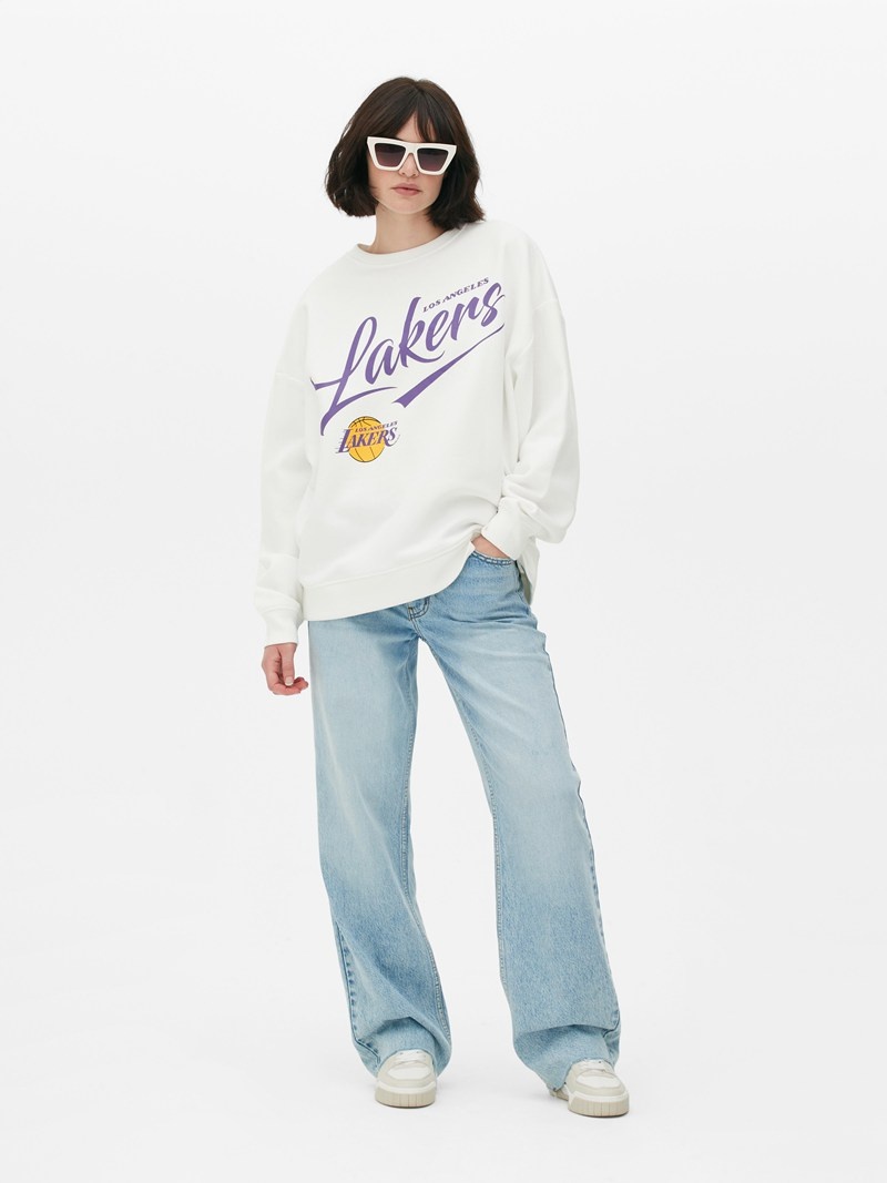 Sudaderas Primark NBA Los Angeles Lakers Sweat Mujer Blancas | 1637DIHLP