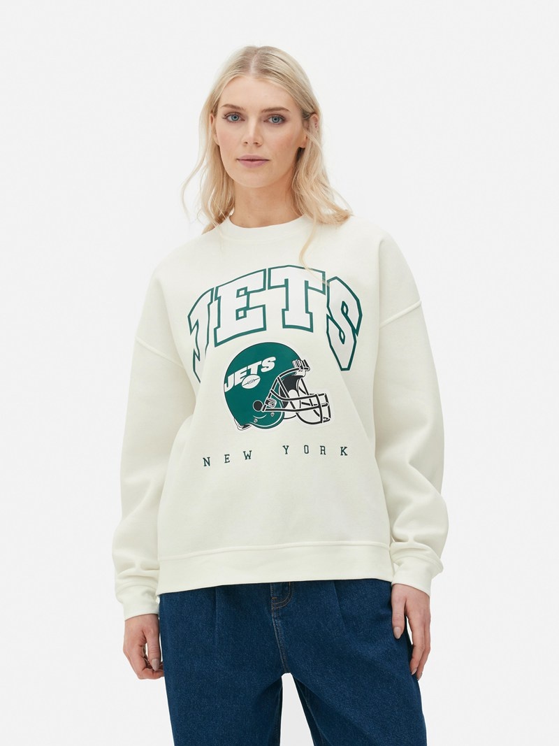 Sudaderas Primark NFL New York Jets Oversized Sweat Mujer Blancas | 4295FYZEU