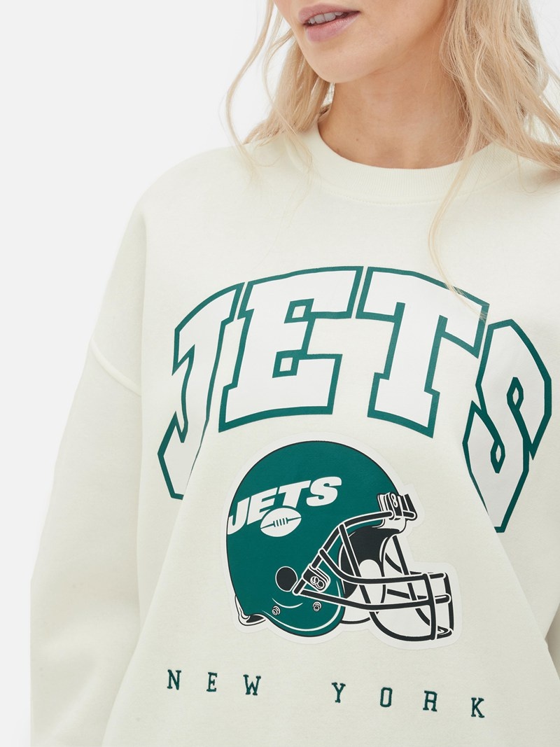 Sudaderas Primark NFL New York Jets Oversized Sweat Mujer Blancas | 4295FYZEU