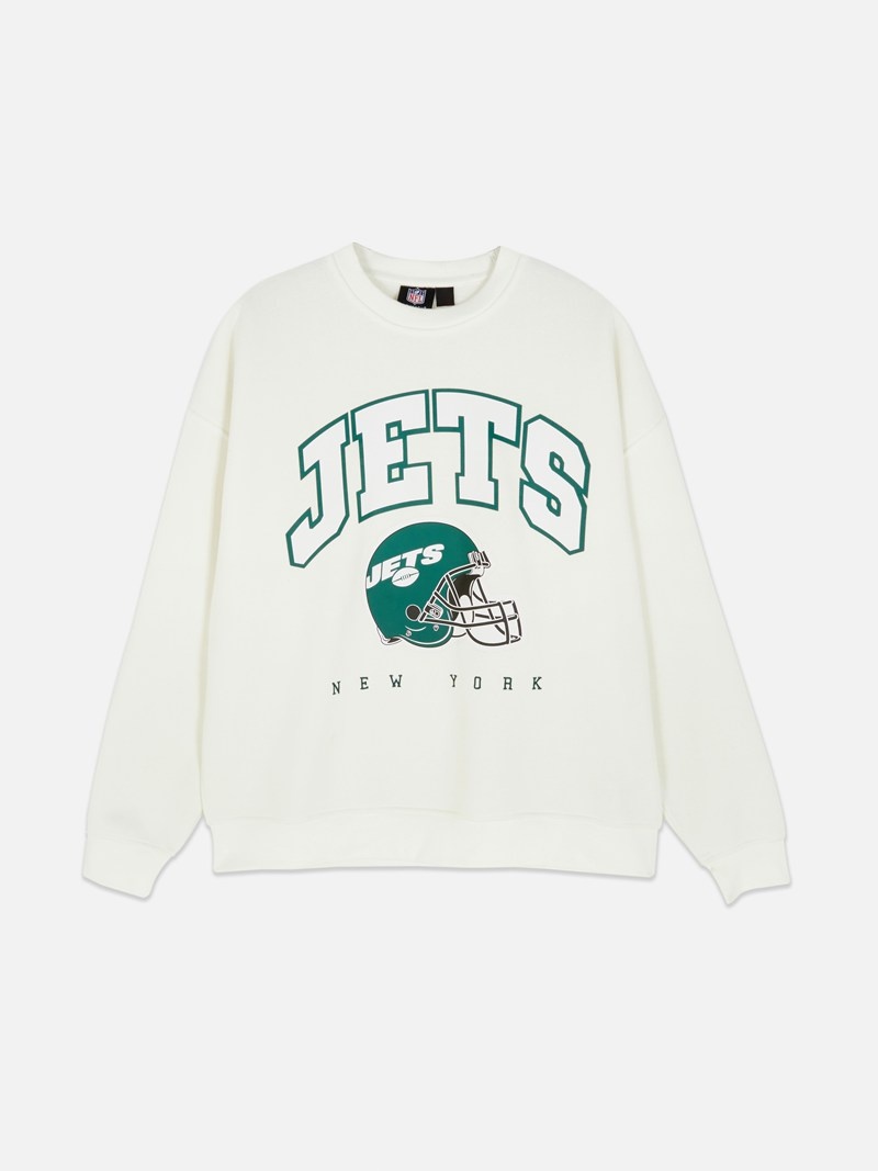 Sudaderas Primark NFL New York Jets Oversized Sweat Mujer Blancas | 4295FYZEU