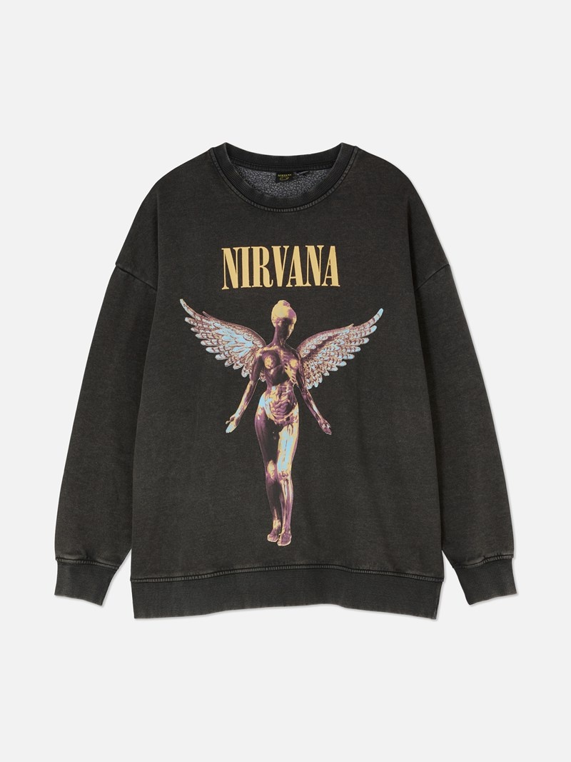 Sudaderas Primark Nirvana Oversized Sweat Mujer Gris | 1093FECTH