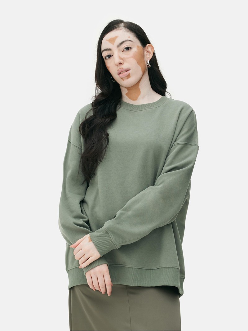 Sudaderas Primark Oversized Crew Neck Sweat Mujer Verde | 2163EZWXH