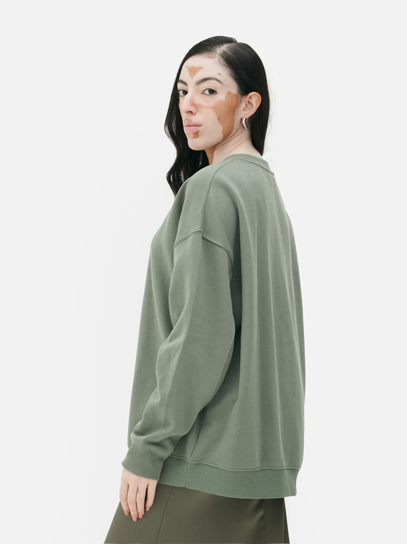 Sudaderas Primark Oversized Crew Neck Sweat Mujer Verde | 2163EZWXH