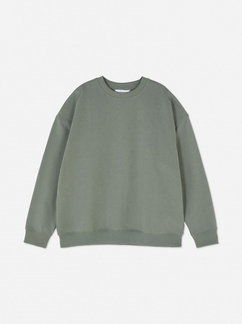 Sudaderas Primark Oversized Crew Neck Sweat Mujer Verde | 2163EZWXH