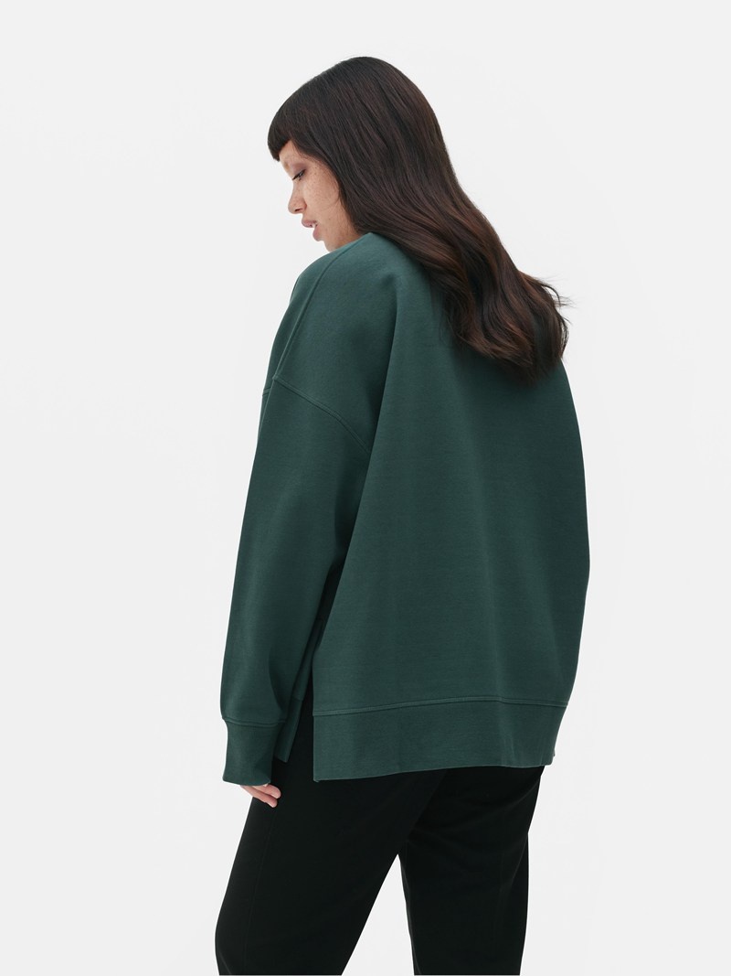 Sudaderas Primark Oversized Slogan Sweat Mujer Verde Oscuro | 1069POCQR