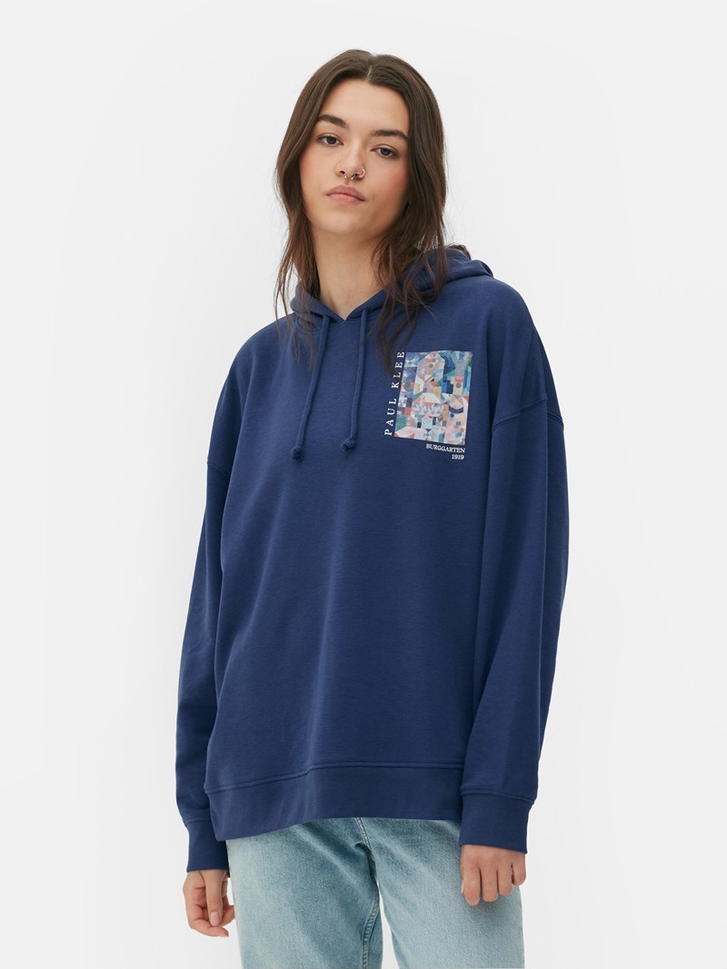 Sudaderas Primark Paul Klee Oversized Estampadas Hoodie Mujer Azules | 7581QAGVD