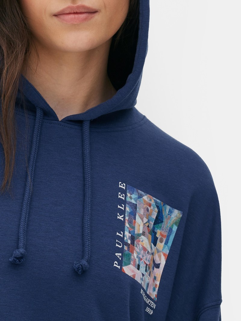 Sudaderas Primark Paul Klee Oversized Estampadas Hoodie Mujer Azules | 7581QAGVD