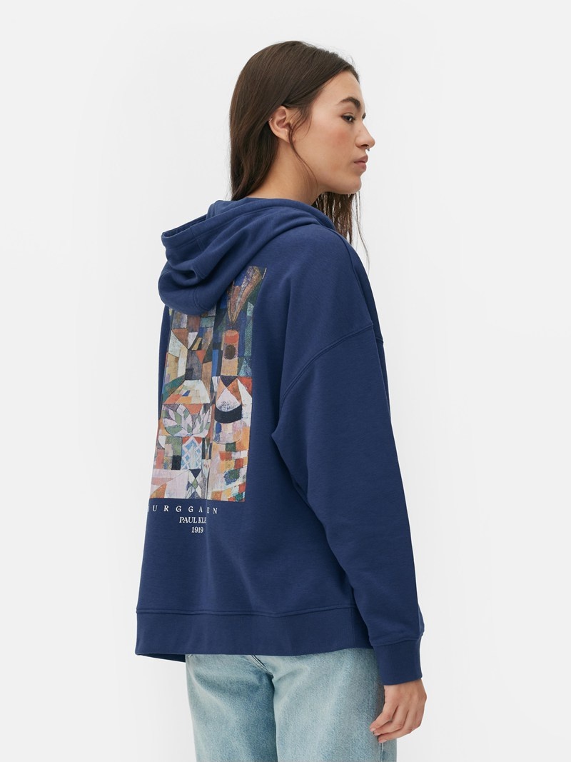 Sudaderas Primark Paul Klee Oversized Estampadas Hoodie Mujer Azules | 7581QAGVD