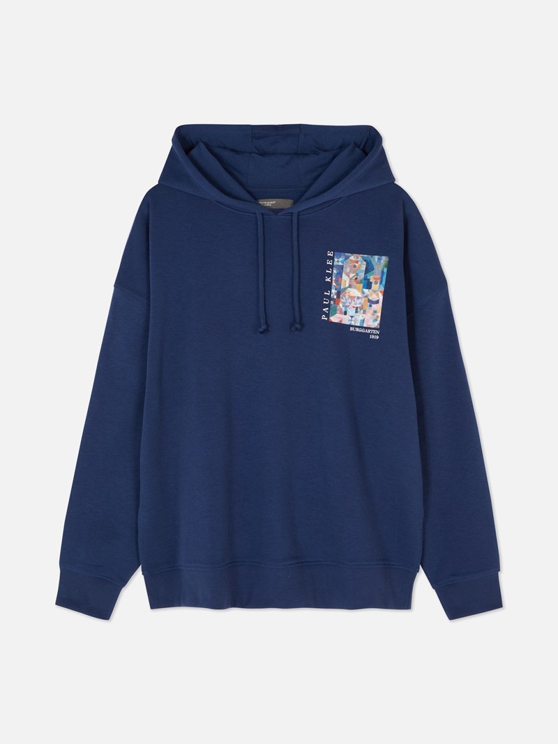 Sudaderas Primark Paul Klee Oversized Estampadas Hoodie Mujer Azules | 7581QAGVD