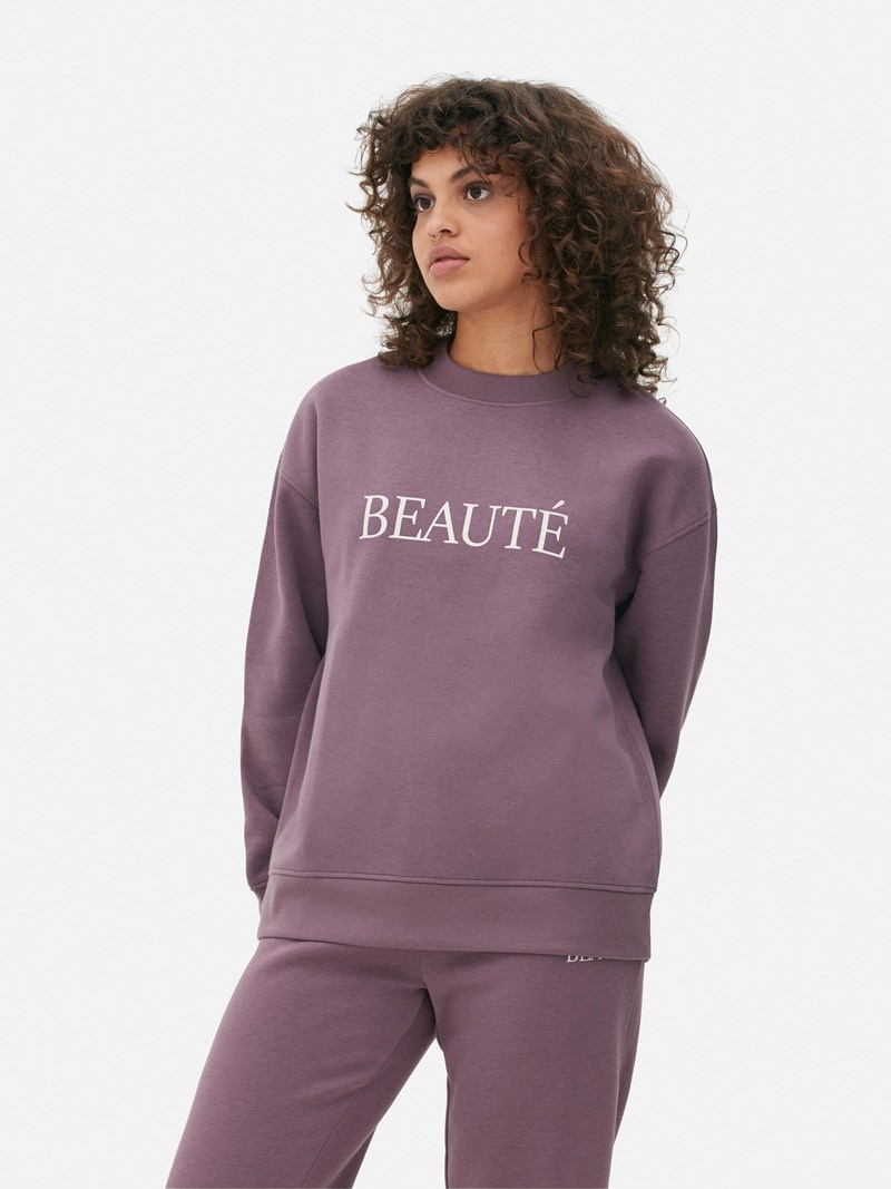 Sudaderas Primark Printed Sweat Mujer Moradas | 1907INBWY