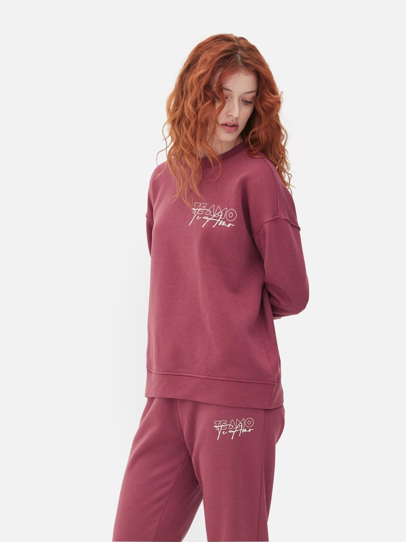 Sudaderas Primark Printed Sweat Mujer Rojas | 5892JOZSF