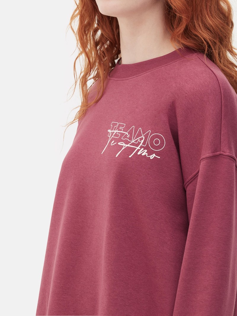 Sudaderas Primark Printed Sweat Mujer Rojas | 5892JOZSF