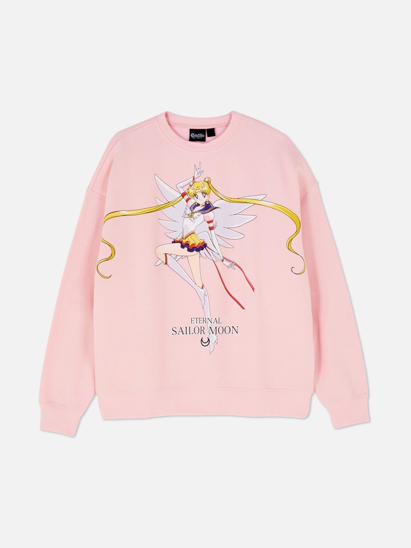 Sudaderas Primark Sailor Moon Print Sweat Mujer Rosas | 2780PMAJY