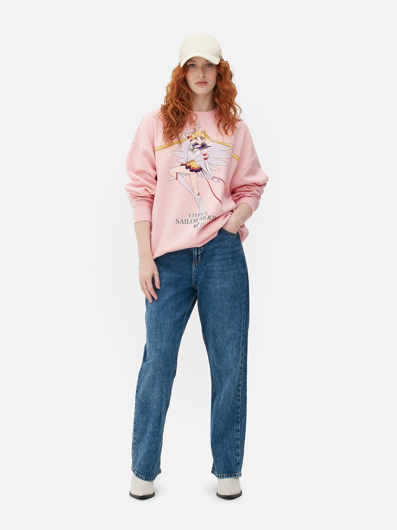 Sudaderas Primark Sailor Moon Print Sweat Mujer Rosas | 2780PMAJY