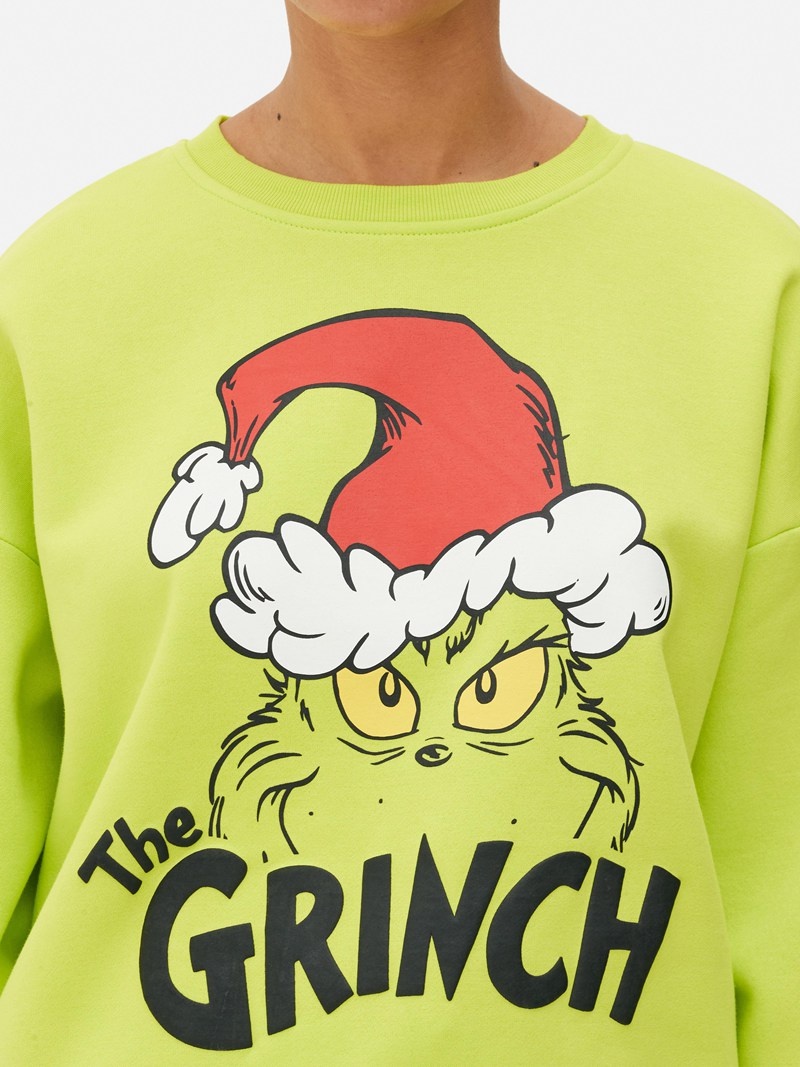 Sudaderas Primark The Grinch Oversized Sweat Mujer Verde | 8691ZXAPS