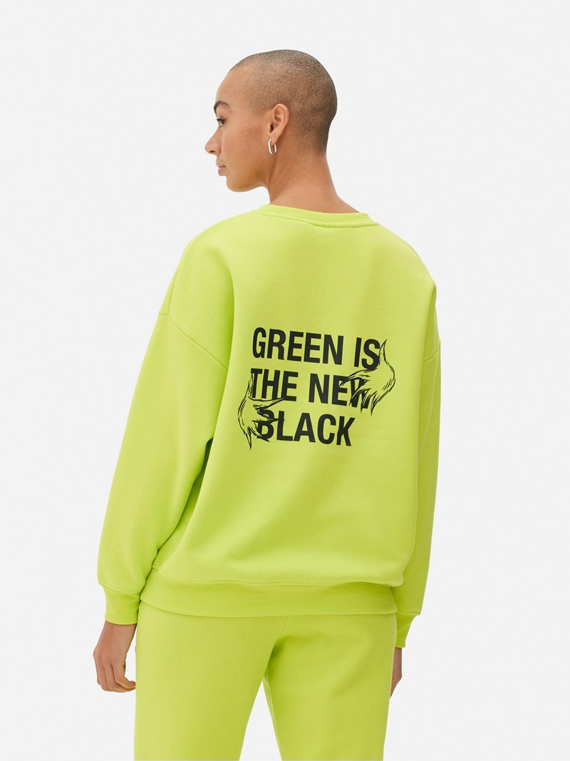 Sudaderas Primark The Grinch Oversized Sweat Mujer Verde | 8691ZXAPS