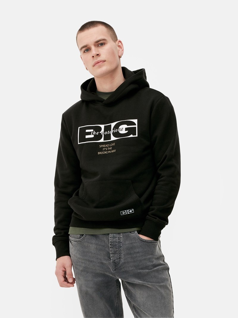 Sudaderas Primark The Notorious B.I.G. Estampadas Hoodie Hombre Negras | 1702VWAJM