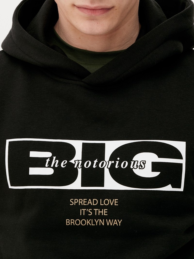 Sudaderas Primark The Notorious B.I.G. Estampadas Hoodie Hombre Negras | 1702VWAJM