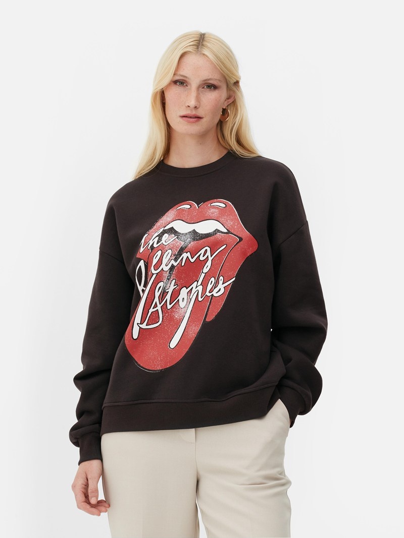 Sudaderas Primark The Rolling Stones Oversized Sweat Mujer Gris | 9475TPWDK