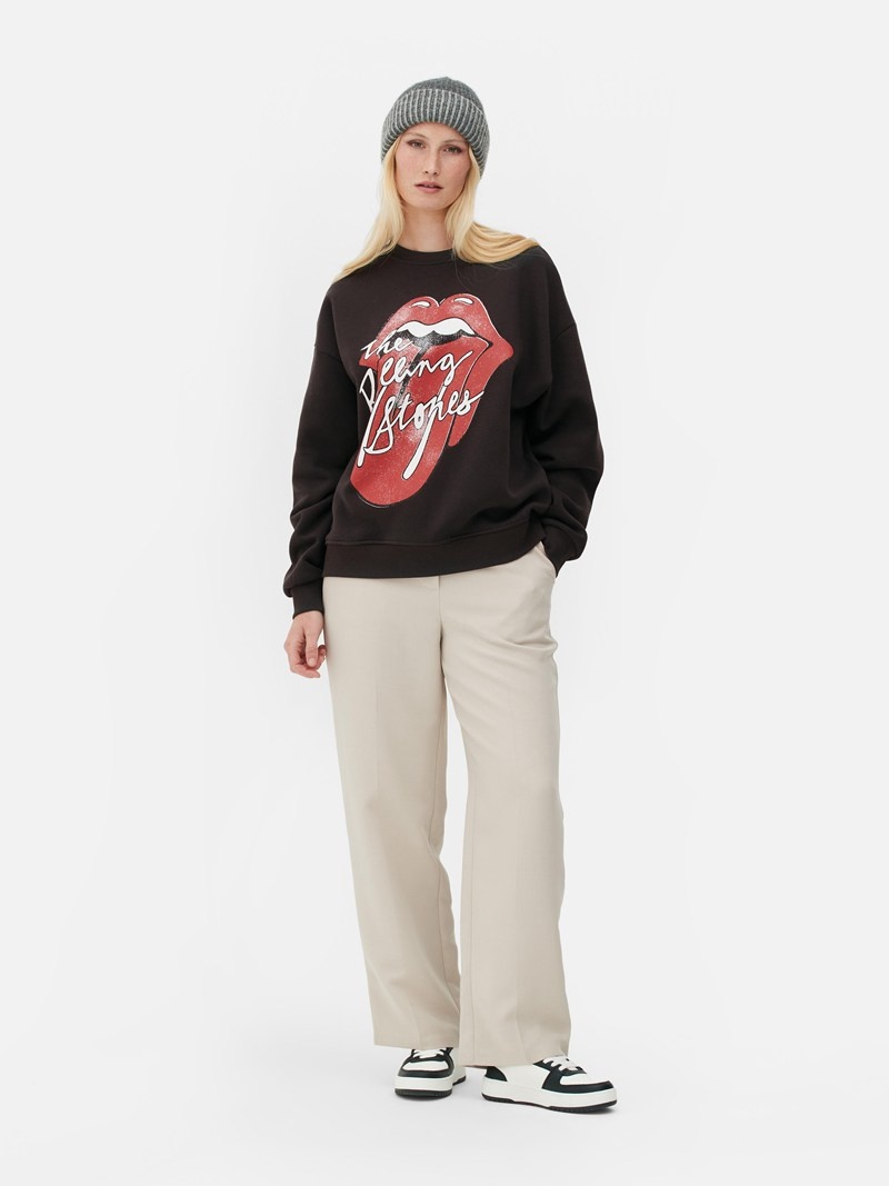 Sudaderas Primark The Rolling Stones Oversized Sweat Mujer Gris | 9475TPWDK