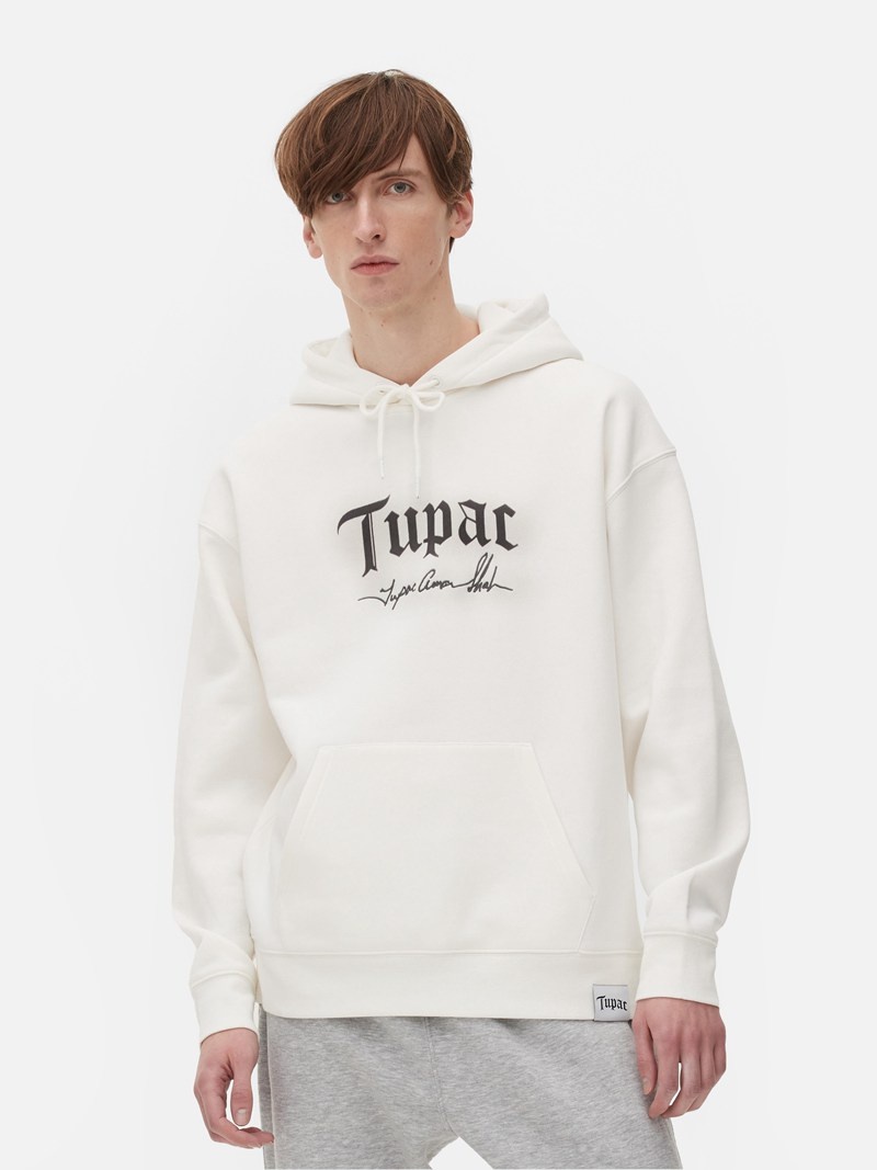 Sudaderas Primark Tupac Printed Hoodie Hombre Blancas | 6523EDOXJ