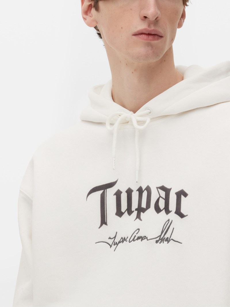 Sudaderas Primark Tupac Printed Hoodie Hombre Blancas | 6523EDOXJ