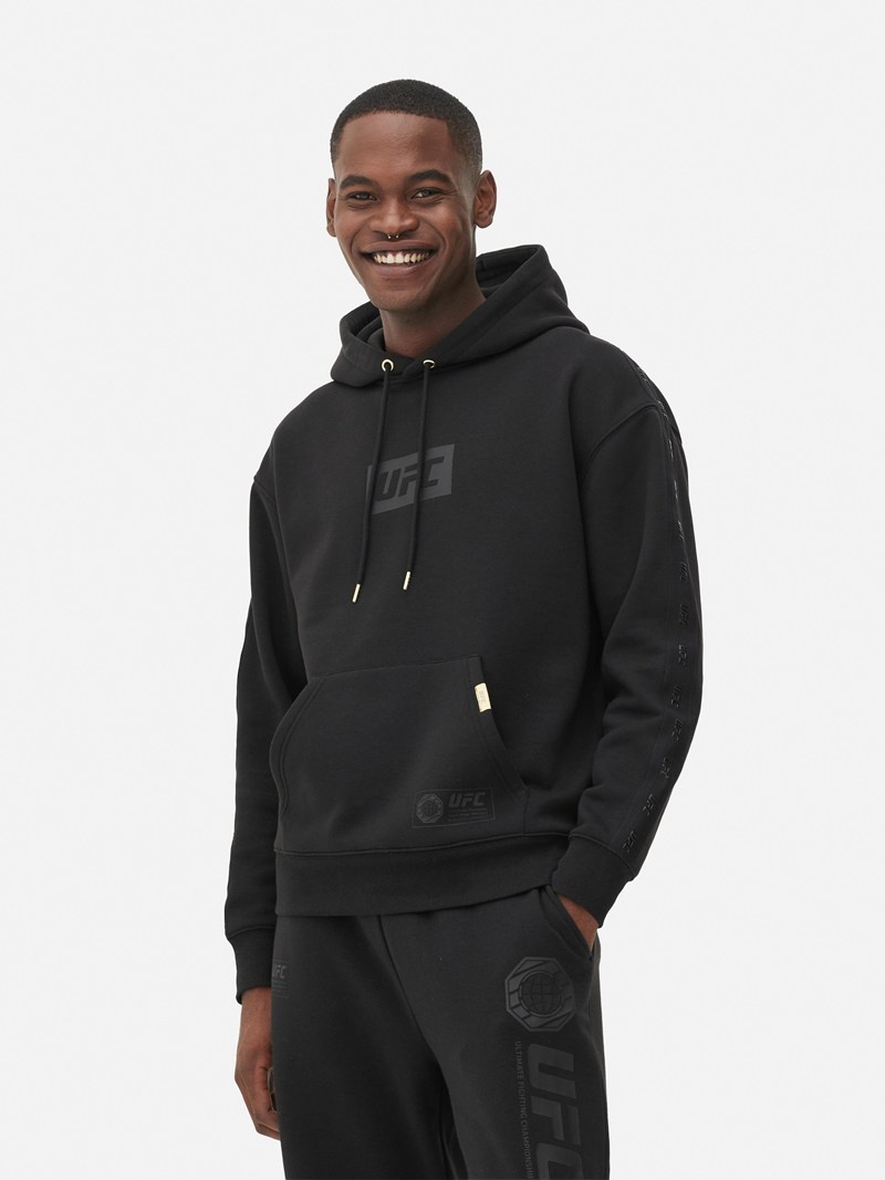 Sudaderas Primark UFC Estampadas Drawstring Hoodie Hombre Negras | 9682YWIXE