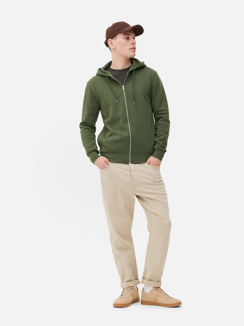 Sudaderas Primark Zip Hoodie Hombre Verde Oliva | 9517JXROG