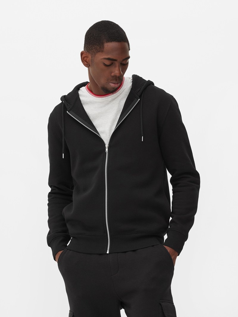 Sudaderas Primark Zipup Essential Hoodie Hombre Negras | 1465LYJOE