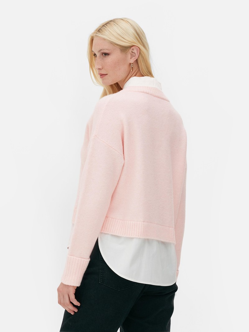 Suéteres Primark 2in1 Detail Sweat Mujer Rosas | 1679LWXVO