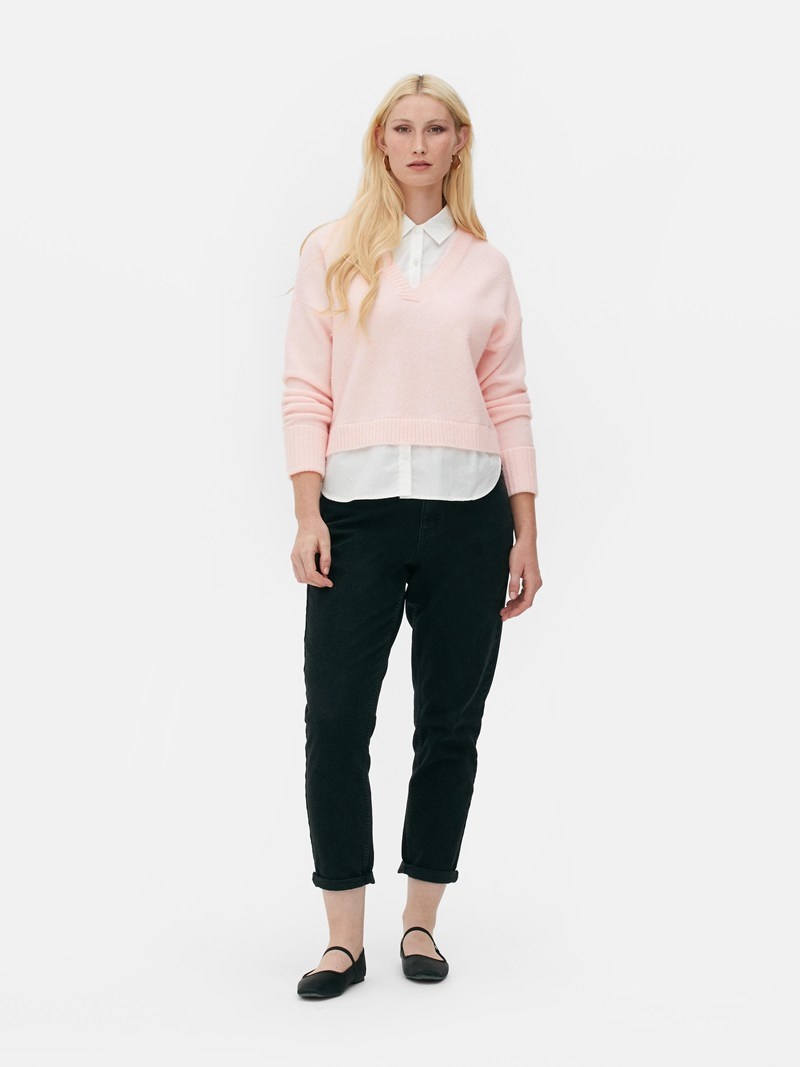 Suéteres Primark 2in1 Detail Sweat Mujer Rosas | 1679LWXVO