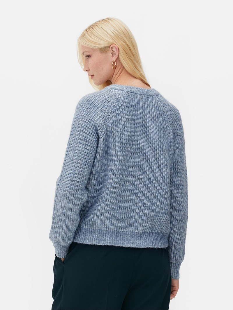 Suéteres Primark Acanalado Cardigan Mujer Azules | 0374DLQTZ