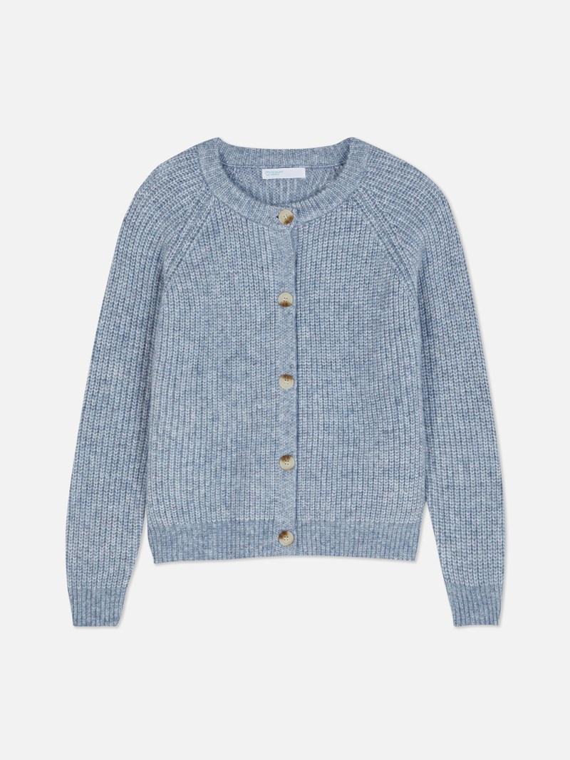 Suéteres Primark Acanalado Cardigan Mujer Azules | 0374DLQTZ