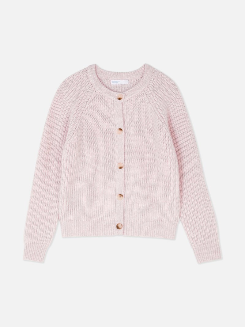 Suéteres Primark Acanalado Cardigan Mujer Rosas | 0736TMSHY