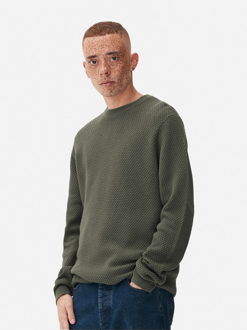 Suéteres Primark Bubble Stitch Hombre Verde | 3412HFETK