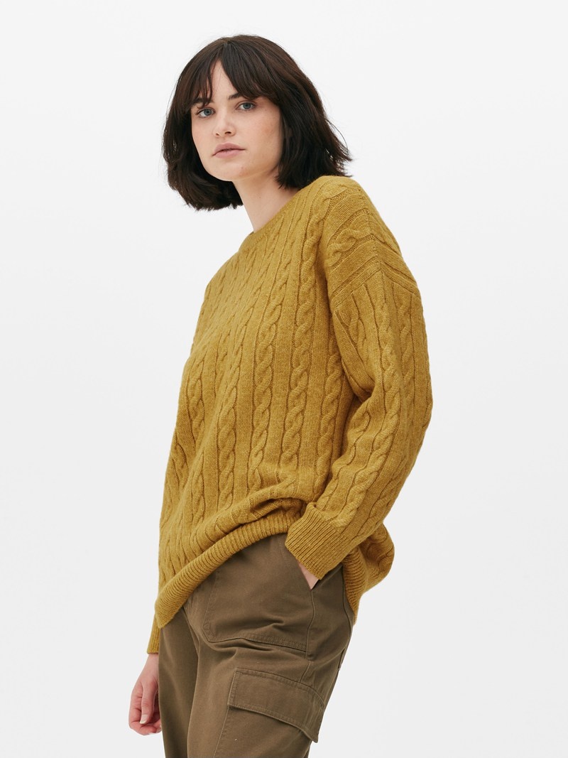 Suéteres Primark Cable Knit Mujer Moutarde | 9345IOSJW