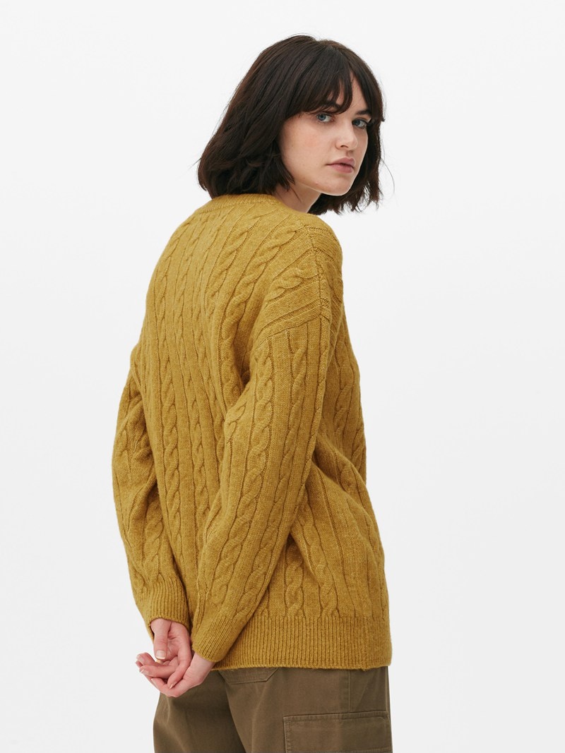 Suéteres Primark Cable Knit Mujer Moutarde | 9345IOSJW