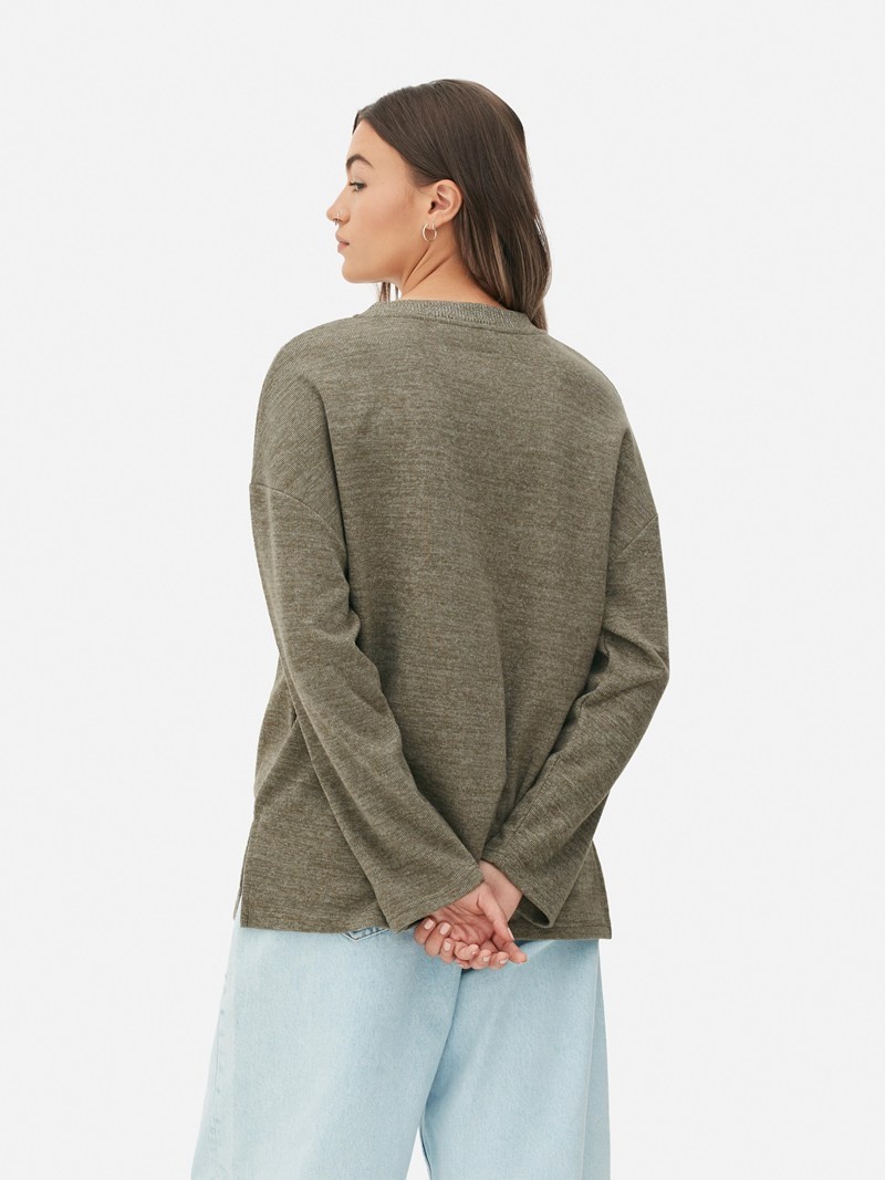 Suéteres Primark Crew Neck Mujer Verde Oliva | 4592MRLHW