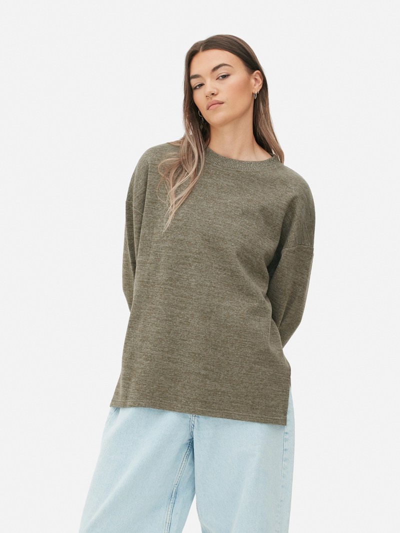 Suéteres Primark Crew Neck Mujer Verde Oliva | 4592MRLHW