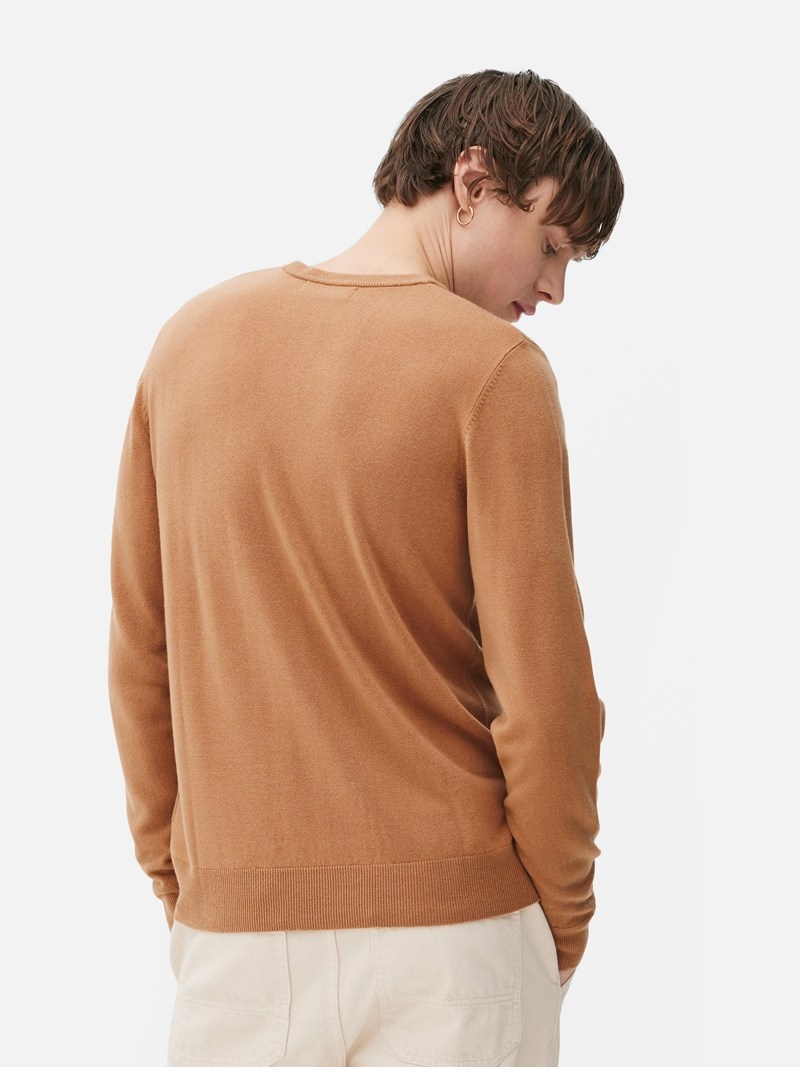 Suéteres Primark Essential Fine Knit Hombre Marrones | 9321LHCEG