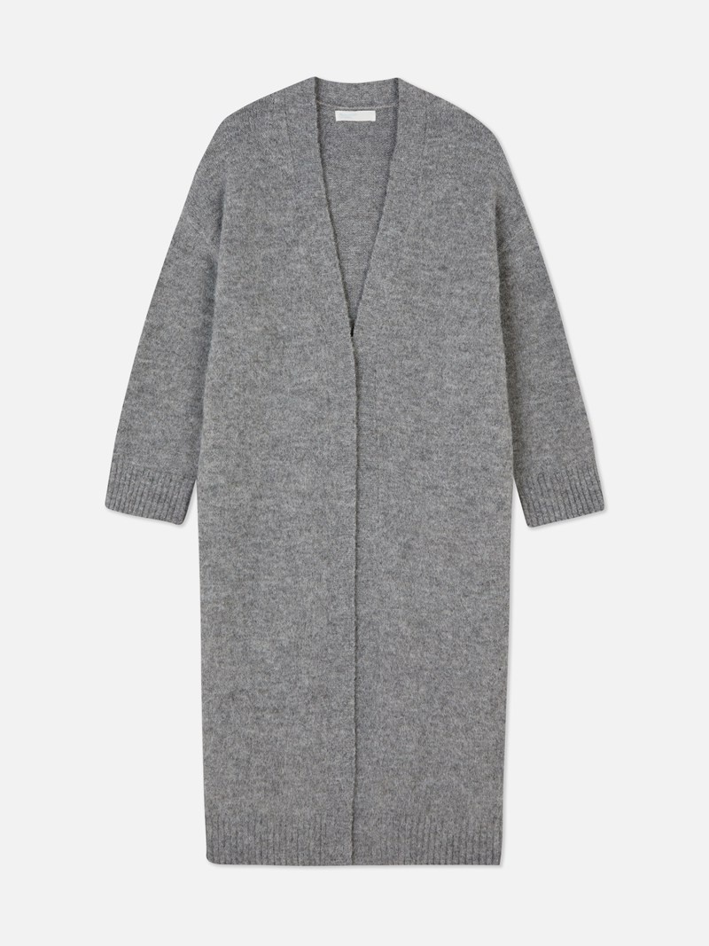 Suéteres Primark Fuzzy Longline Cardigan Mujer Gris | 4059MGNER