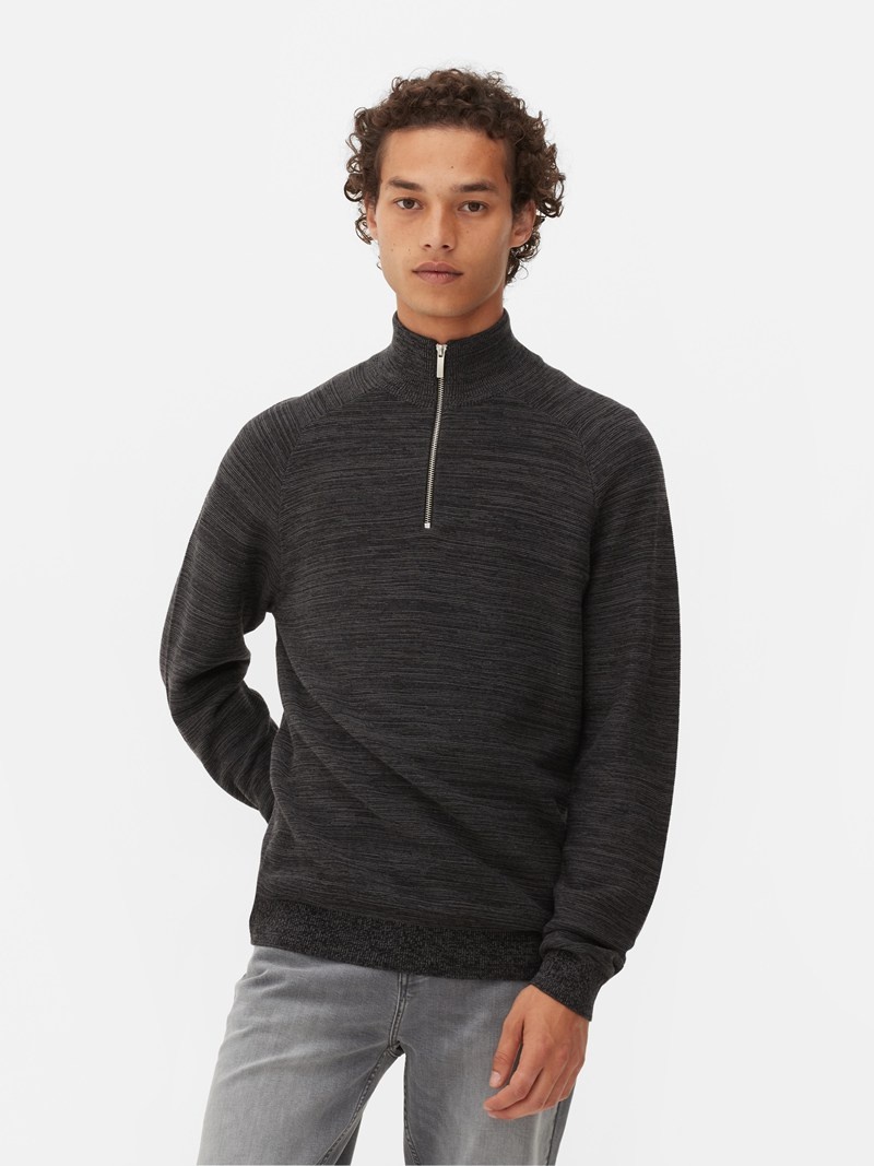 Suéteres Primark Half Zip Sweat Hombre Gris | 2754BCHPU