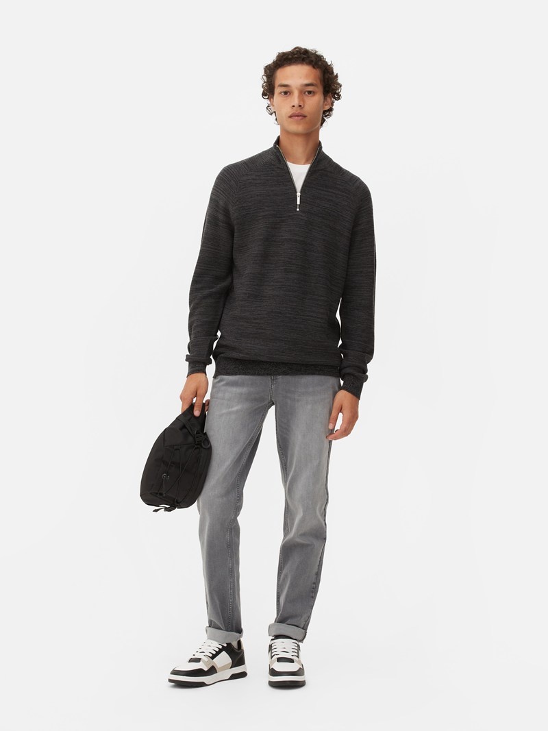 Suéteres Primark Half Zip Sweat Hombre Gris | 2754BCHPU