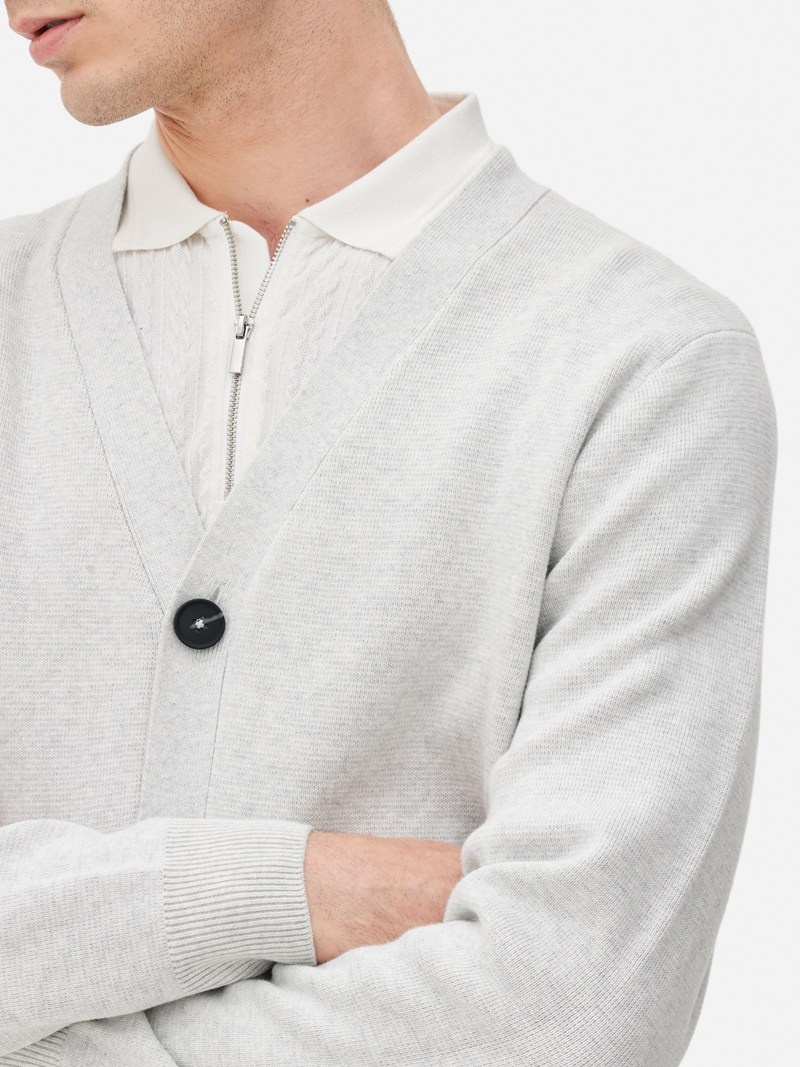 Suéteres Primark Híbrido Cardigan Hombre Gris | 6021UOWCA