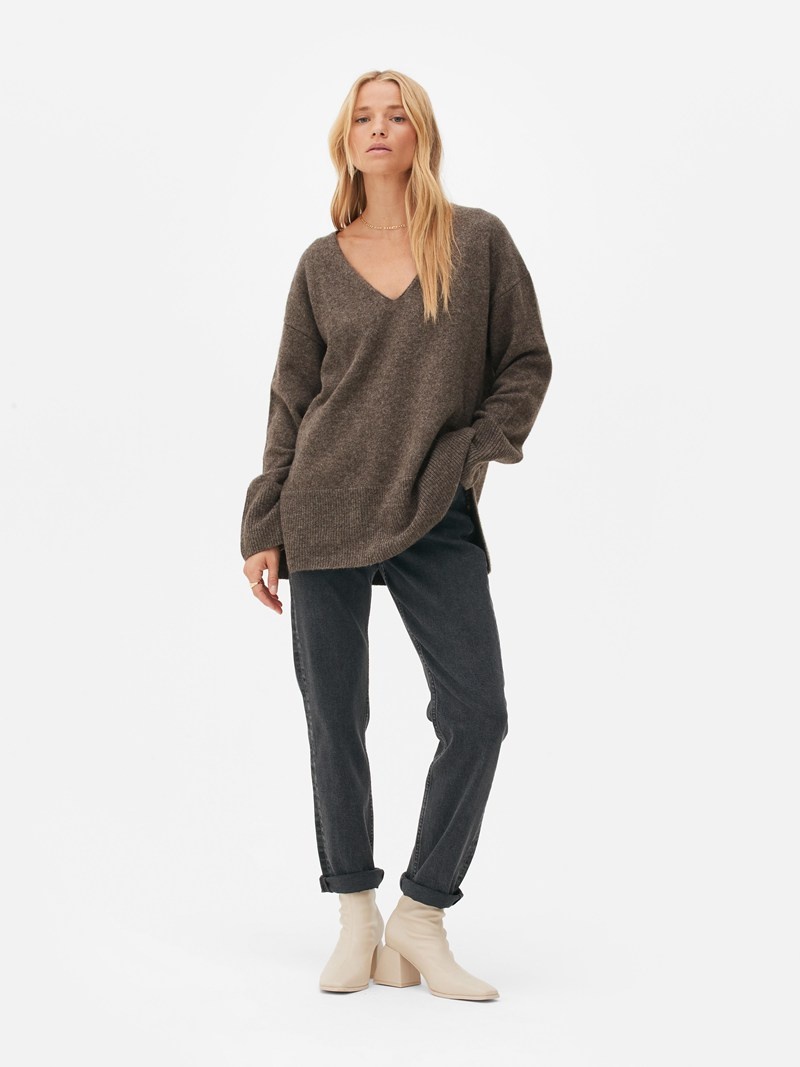 Suéteres Primark The Edit Oversized Pullover Mujer Gris Marrones | 7823KJILC