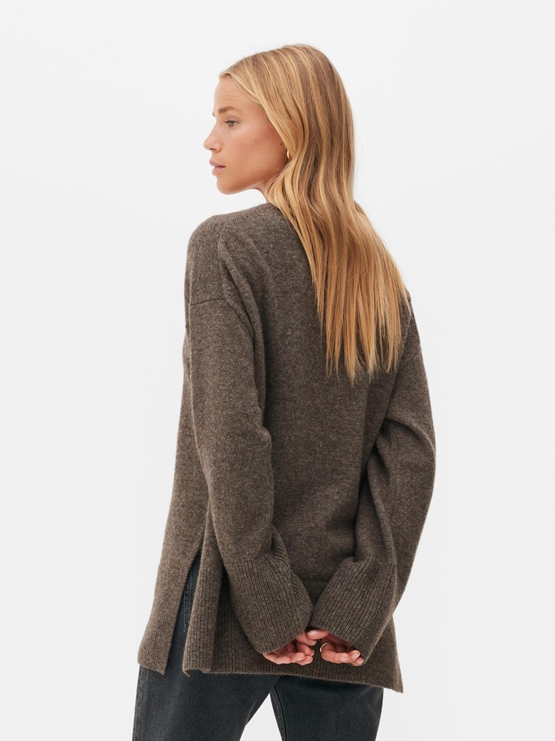 Suéteres Primark The Edit Oversized Pullover Mujer Gris Marrones | 7823KJILC