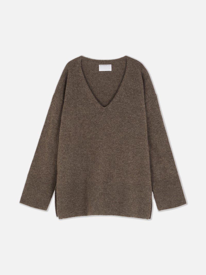 Suéteres Primark The Edit Oversized Pullover Mujer Gris Marrones | 7823KJILC