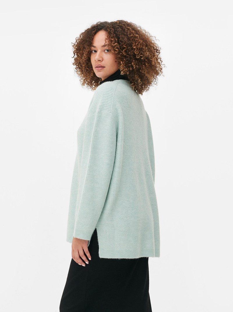 Suéteres Primark VNeck A Rayas Cardigan Mujer Verde Menta | 2643UPOMD